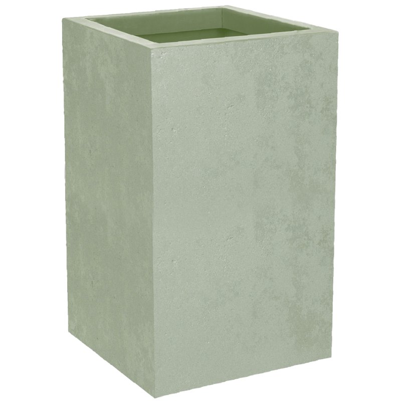 Poétic EDA bac à plantes BASALT UP, plastique aspect béton, vert amande, 36 litres